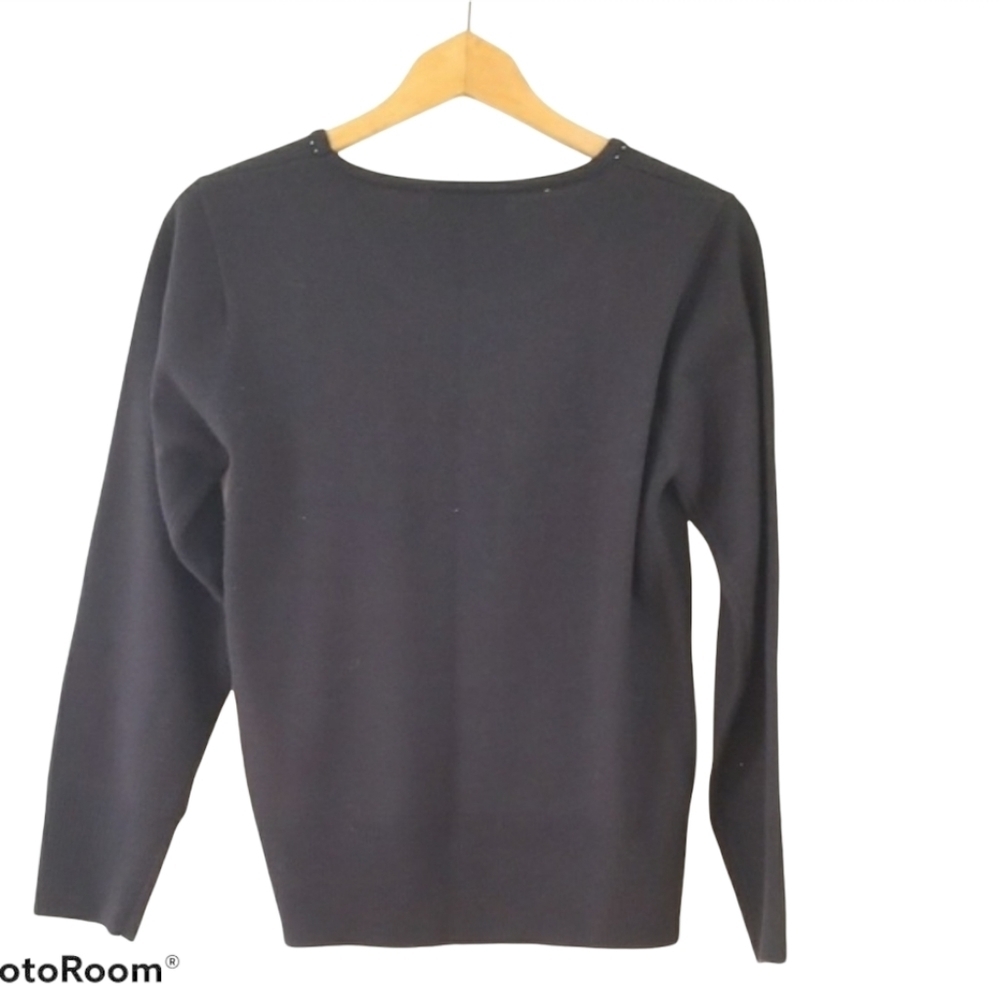 Jenny black embellished long-sleeve sweater - Picture 3 of 11